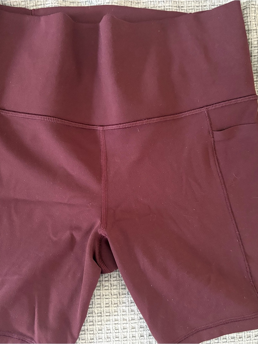 Athleta Wine High-Waist Bike Shorts with Side Pocket